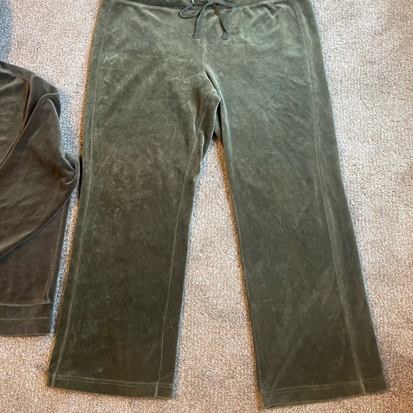 Green Velour Zip Up Hoodie and Pants Set Hoodie 3X Pants XXL Lounge Wear - Picture 7 of 16